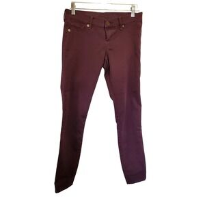 Express Stella Regular Legging Jeans Burgundy Wine Mid Rise Stretch Women Size 2
